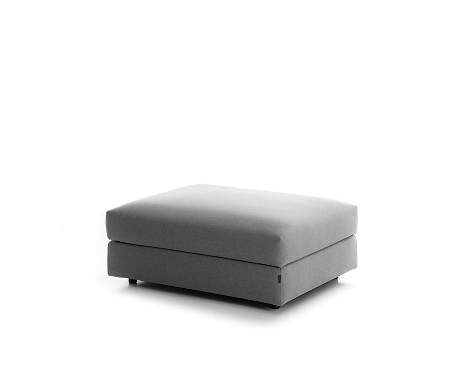 Pouf Postoria Classic moderne, recouvert de tissu gris