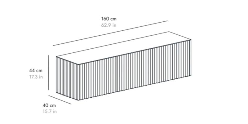 L 160 cm 3 portes