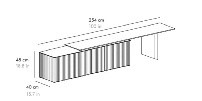 L 254 cm 3 portes sous banquette