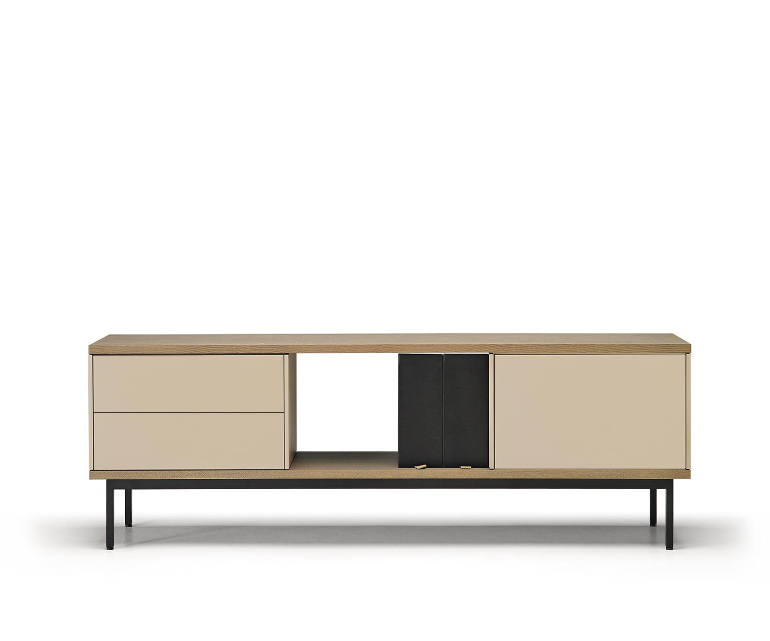 Exclusif Punt Design sideboard Slats tiroirs ouverts porte en chêne beige