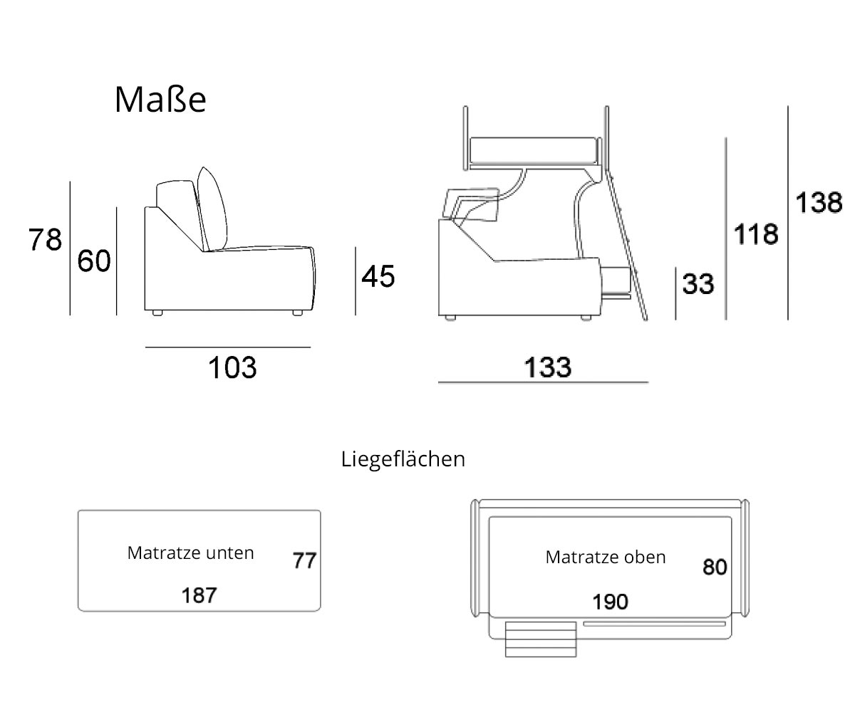 Pol74 Multibed Castello Maße