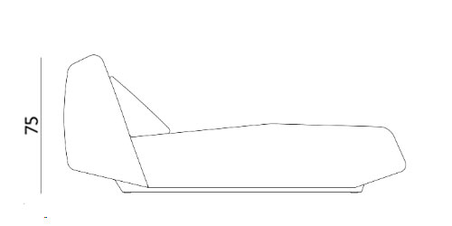 Liege mit Rückenlehne H 75 cm