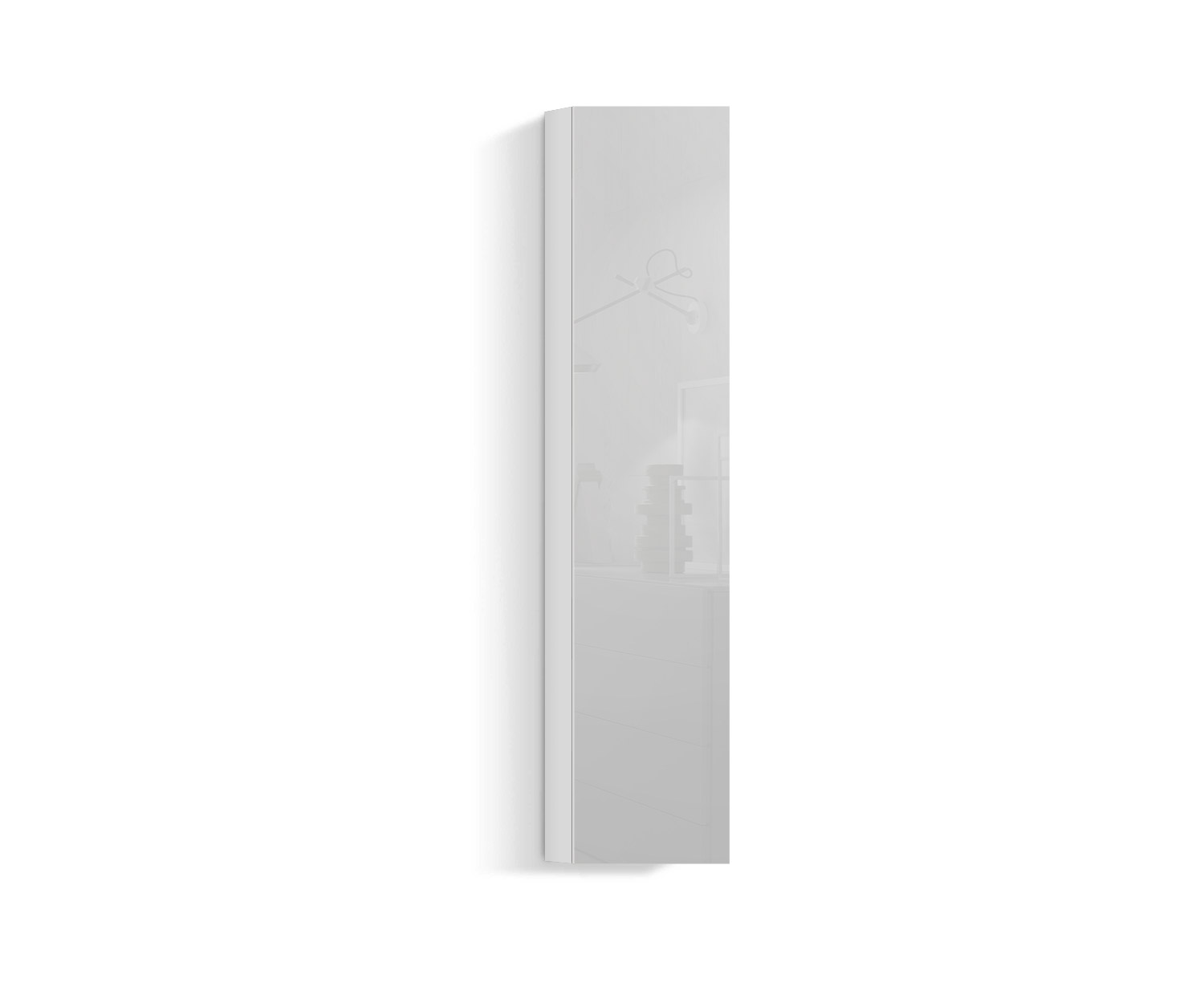 Armoire suspendue design salon Vertical H160 L30 blanc400