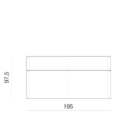 3 Sitzer B 195 cm H 70 cm T 97,5 cm
