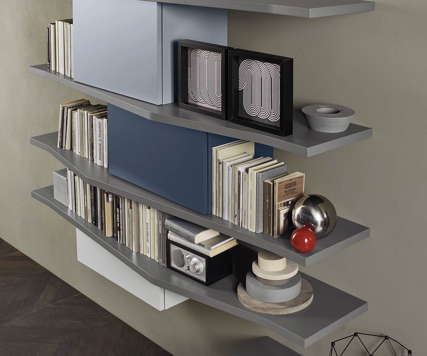 Livitalia Design Wohnwand C61 Wandregal für Bücher